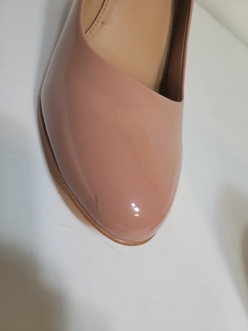 J. Crew Blush Patent Leather Nude Wedge Pumps Women Shoes Size 10.5 M